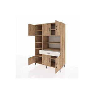 Kronos Dolap 10 Raflı Tek Çekmeceli 6 Kapaklı 132x59x195 Çam-çam/aytaşı