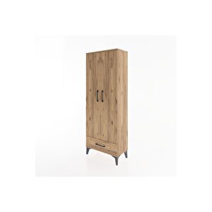 Arges Dolap 4 Raflı Tek Çekmeceli 2 Kapaklı 60x30x163 Çam-çam