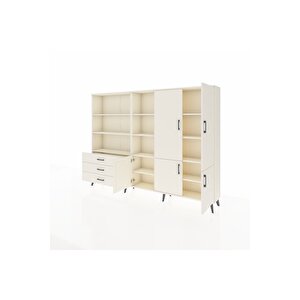 Arges Dolap 11 Raflı 3 Çekmeceli 5 Kapaklı 220x30x163 Aytaşı-aytaşı