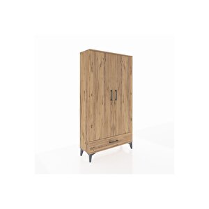 Arges Dolap 2 Raflı Tek Çekmeceli Tek Askılı 88x30x163 Çam-çam