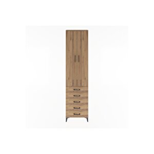 Arges Dolap 4 Raflı 5 Çekmeceli 2 Kapaklı 60x30x243 Çam-çam
