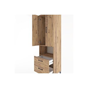 Hyperion Dolap 2 Raflı 2 Çekmeceli Tek Askılı 60x44x195 Çam-çam