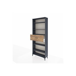 Arges Dolap 5 Raflı Tek Çekmeceli 88x30x221 Antrasit-çam