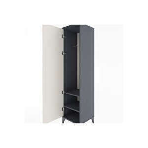 Hyperion Dolap 2 Raflı Tek Kapaklı Tek Askılı 44x44x182 Antrasit-aytaşı