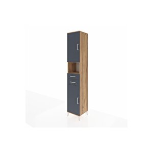 Hyperion Dolap 5 Raflı 2 Çekmeceli 2 Kapaklı 44x44x243 Çam-antrasit