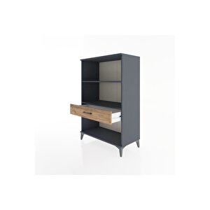 Hyperion Dolap 2 Raflı Tek Çekmeceli 88x44x134 Antrasit-çam