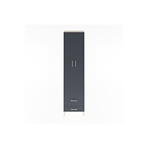 Hyperion Dolap 5 Raflı 2 Çekmeceli 2 Kapaklı 60x44x243 Aytaşı-antrasit