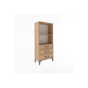 Arges Dolap 2 Raflı 3 Çekmeceli 60x30x134 Çam-çam