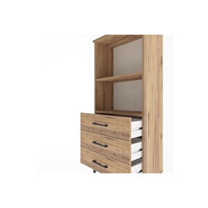 Arges Dolap 2 Raflı 3 Çekmeceli 60x30x134 Çam-çam