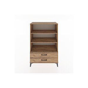 Hyperion Dolap 3 Raflı 2 Çekmeceli 88x44x134 Çam-çam