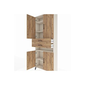 Arges Dolap 5 Raflı 2 Çekmeceli 4 Kapaklı 88x30x221 Aytaşı-çam