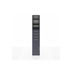 Hyperion Dolap 4 Raflı 4 Çekmeceli Tek Kapaklı 44x44x243 Antrasit-antrasit