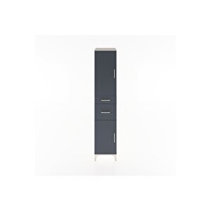 Hyperion Dolap 4 Raflı 2 Çekmeceli 2 Kapaklı 44x44x221 Aytaşı-antrasit