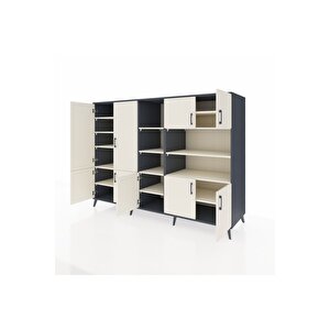 Kronos Dolap 14 Raflı 9 Kapaklı 220x59x163 Antrasit-aytaşı