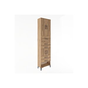 Arges Dolap 3 Raflı 5 Çekmeceli 4 Kapaklı 60x30x243 Çam-çam