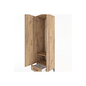 Hyperion Dolap 2 Raflı Tek Çekmeceli Tek Askılı 44x44x182 Çam-çam