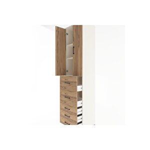 Hyperion Dolap 3 Raflı 5 Çekmeceli 2 Kapaklı 60x44x243 Aytaşı-çam