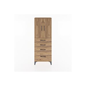 Arges Dolap 2 Raflı 4 Çekmeceli 2 Kapaklı 60x30x163 Çam-çam