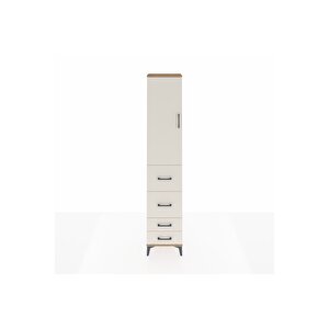 Arges Dolap 3 Raflı 4 Çekmeceli Tek Kapaklı 44x30x221 Çam-aytaşı