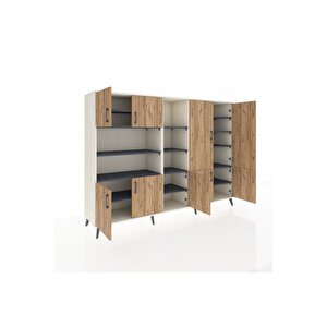 Hyperion Dolap 14 Raflı 9 Kapaklı 220x44x163 Aytaşı-çam/antrasit