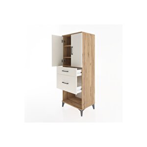 Hyperion Dolap 3 Raflı 2 Çekmeceli 2 Kapaklı 60x44x163 Çam-aytaşı