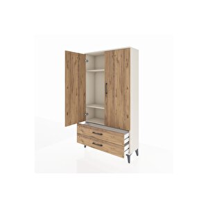 Arges Dolap 3 Raflı 2 Çekmeceli 2 Kapaklı 88x30x163 Aytaşı-çam