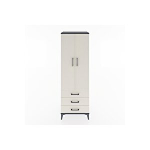 Hyperion Dolap Tek Raflı 3 Çekmeceli Tek Askılı 60x44x182 Antrasit-aytaşı