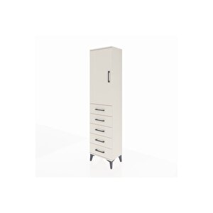 Arges Dolap Tek Raflı 5 Çekmeceli Tek Askılı 44x30x182 Aytaşı-aytaşı