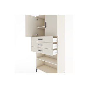 Hyperion Dolap 3 Raflı 3 Çekmeceli 2 Kapaklı 88x44x195 Aytaşı-aytaşı