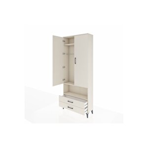Arges Dolap 3 Raflı 2 Çekmeceli Tek Askılı 88x30x221 Aytaşı-aytaşı