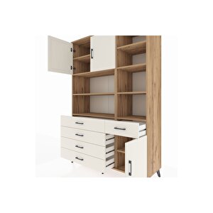 Hyperion Gardrop 9 Raflı 5 Çekmeceli 3 Kapaklı 132x44x195 Çam-aytaşı