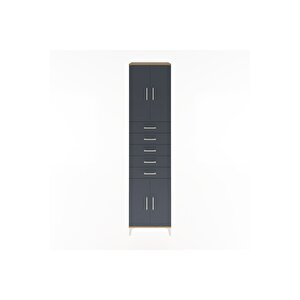 Hyperion Dolap 3 Raflı 5 Çekmeceli 4 Kapaklı 60x44x243 Çam-antrasit