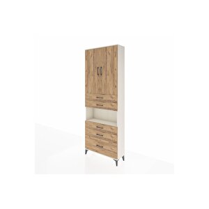 Arges Dolap 4 Raflı 5 Çekmeceli 2 Kapaklı 88x30x243 Aytaşı-çam