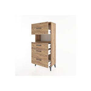 Hyperion Dolap Tek Raflı 4 Çekmeceli 60x44x134 Çam-çam
