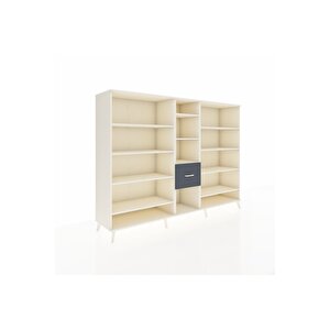 Hyperion Dolap 11 Raflı 3 Çekmeceli  220x44x163 Aytaşı-aytaşı/antrasit