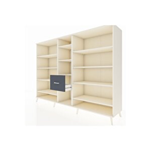 Hyperion Dolap 11 Raflı 3 Çekmeceli  220x44x163 Aytaşı-aytaşı/antrasit