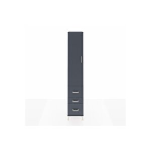 Hyperion Dolap 2 Raflı 3 Çekmeceli Tek Askılı 44x44x243 Antrasit-antrasit