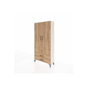 Arges Dolap Tek Raflı 2 Çekmeceli Tek Askılı 88x30x182 Aytaşı-çam