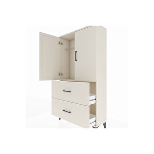 Arges Dolap Tek Raflı 2 Çekmeceli Tek Askılı 88x30x163 Aytaşı-aytaşı
