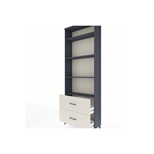 Arges Dolap 4 Raflı 2 Çekmeceli 88x30x243 Antrasit-aytaşı