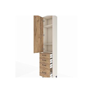 Arges Dolap 3 Raflı 4 Çekmeceli Tek Kapaklı 44x30x221 Aytaşı-çam