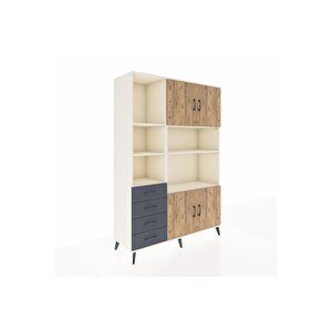 Hyperion Dolap 8 Raflı 4 Çekmeceli 4 Kapaklı 132x44x195 Aytaşı-çam/antrasit