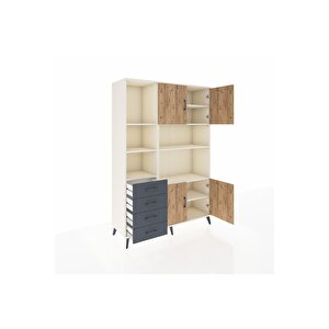 Hyperion Dolap 8 Raflı 4 Çekmeceli 4 Kapaklı 132x44x195 Aytaşı-çam/antrasit