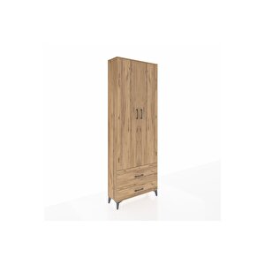 Arges Dolap 4 Raflı 2 Çekmeceli 2 Kapaklı 88x30x243 Çam-çam