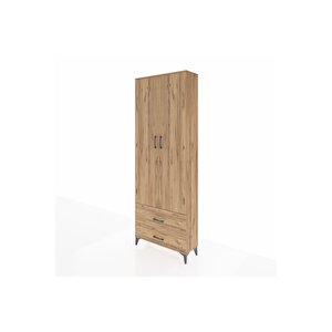 Arges Dolap 4 Raflı 2 Çekmeceli 2 Kapaklı 88x30x243 Çam-çam