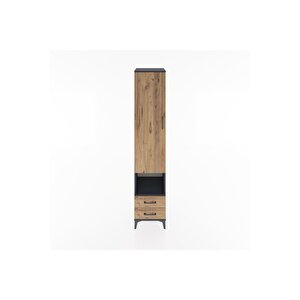 Hyperion Dolap 3 Raflı 2 Çekmeceli Tek Askılı 44x44x221 Antrasit-çam