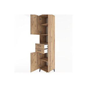Hyperion Dolap 4 Raflı 2 Çekmeceli 2 Kapaklı 44x44x221 Çam-çam