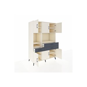 Kronos Dolap 9 Raflı 3 Çekmeceli 6 Kapaklı 132x59x195 Aytaşı-aytaşı/antrasit