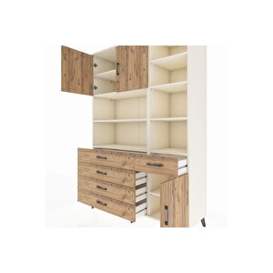 Hyperion Gardrop 9 Raflı 5 Çekmeceli 3 Kapaklı 132x44x195 Aytaşı-çam