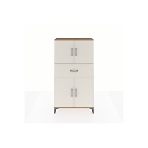 Arges Dolap 3 Raflı Tek Çekmeceli 4 Kapaklı 88x30x163 Çam-aytaşı